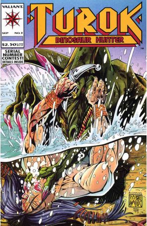 Turok, Dinosaur Hunter 3 published by Valiant with cover art by Bernard Chang