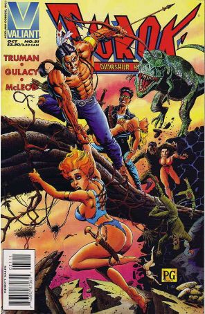 Turok, Dinosaur Hunter 31 published by Valiant with cover art by Paul Gulacy