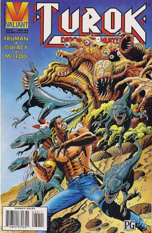 Turok, Dinosaur Hunter 32 published by Valiant with cover art by Paul Gulacy