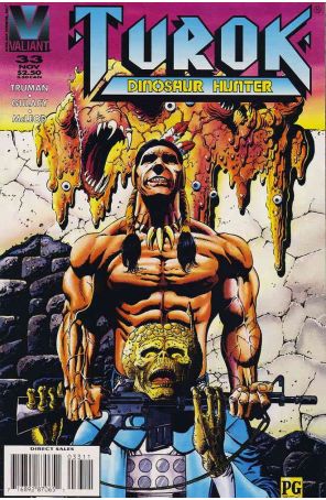 Turok, Dinosaur Hunter 33 published by Valiant with cover art by Paul Gulacy