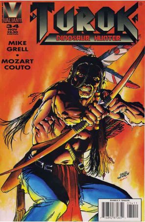 Turok, Dinosaur Hunter 34 published by Valiant with cover art by Rags Morales