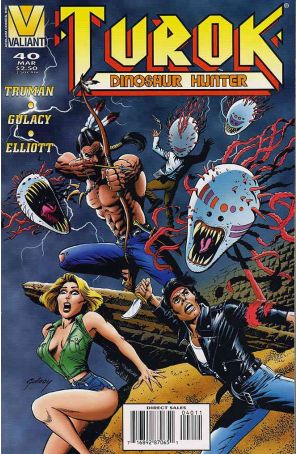 Turok, Dinosaur Hunter 40 published by Valiant with cover art by Paul Gulacy