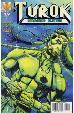 Turok, Dinosaur Hunter 42 published by Valiant with cover art by Rags Morales