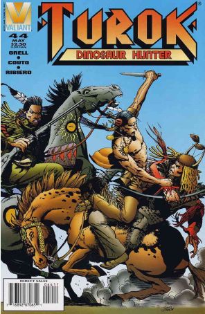 Turok, Dinosaur Hunter 44 published by Valiant with cover art by Rags Morales