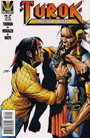 Turok, Dinosaur Hunter 47 published by Valiant with cover art by Rags Morales