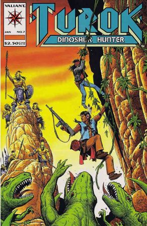 Turok, Dinosaur Hunter 7 published by Valiant with cover art by Timothy Truman