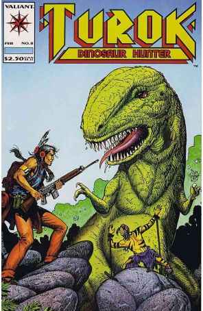 Turok, Dinosaur Hunter 8 published by Valiant with cover art by Timothy Truman