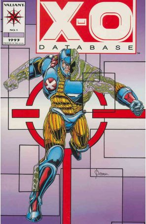 X-O Database 1 published by Valiant with cover art by Tom Ryder