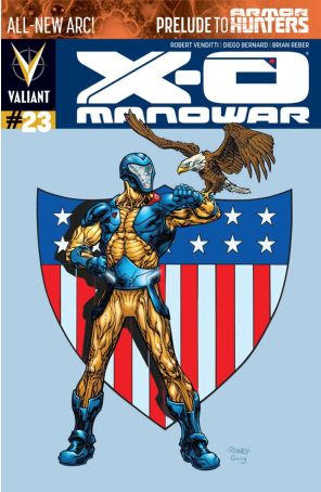 X-O Manowar (3rd Series) 23A published by Valiant with cover art by Tom Raney