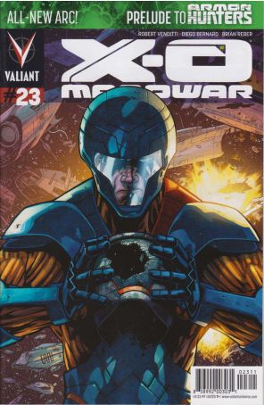 X-O Manowar (3rd Series) 23 published by Valiant with cover art by Cafu