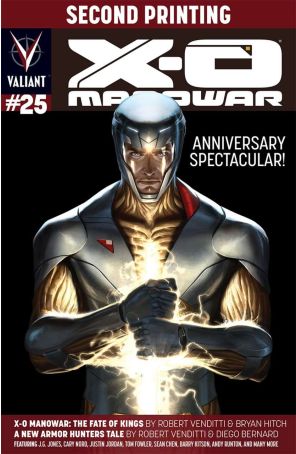 X-O Manowar (3rd Series) 25 (2nd) published by Valiant with cover art by Jelena Kevic-djurdjevic
