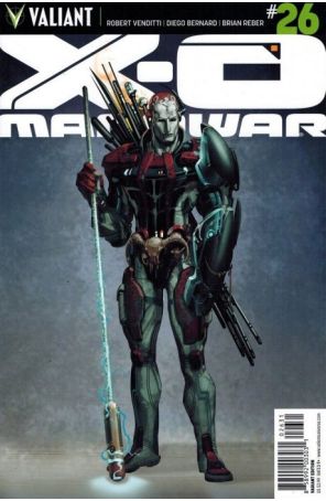 X-O Manowar (3rd Series) 26B published by Valiant with cover art by Clayton Crain