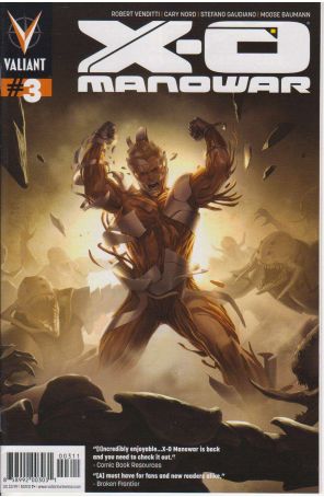 X-O Manowar (3rd Series) 3 published by Valiant with cover art by Jelena Kevic-Djurdjevic