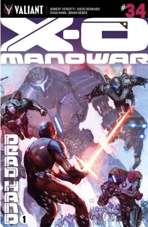 X-O Manowar (3rd Series) 34B published by Valiant with cover art by Jorge Molina