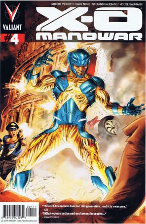 X-O Manowar (3rd Series) 4 published by Valiant with cover art by Doug Braithewaite