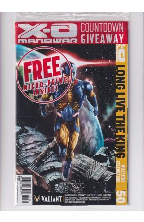 X-O Manowar (3rd Series) 50E (in bag) published by Valiant with cover art by Mico Suayan