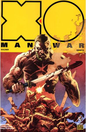 X-O Manowar 2017 1C published by Valiant with cover art by Tomas Giorello