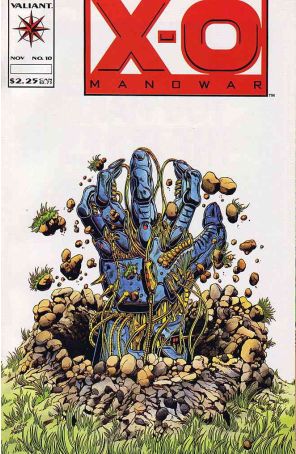 X-O Manowar 10 published by Valiant with cover art by Mike Leeke