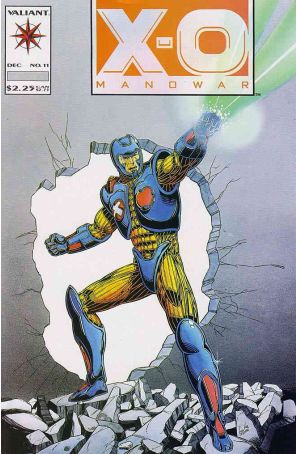 X-O Manowar 11 published by Valiant with cover art by Mike Leeke