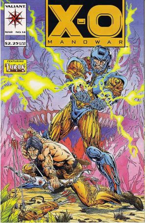 X-O Manowar 14 published by Valiant with cover art by Bart Sears