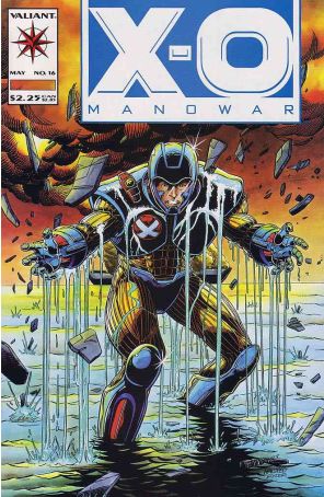 X-O Manowar 16 published by Valiant with cover art by Ted Halsted