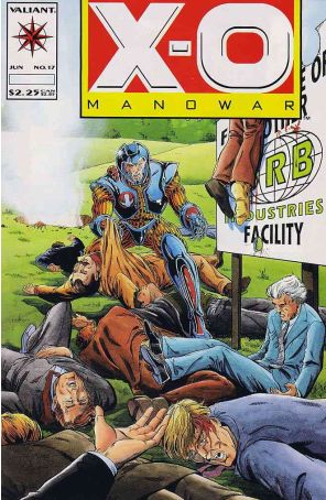X-O Manowar 17 published by Valiant with cover art by Jim Calafiore