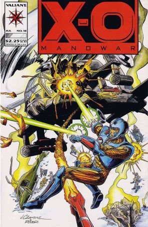 X-O Manowar 18 published by Valiant with cover art by Jim Calafiore