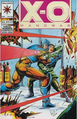 X-O Manowar 20 published by Valiant with cover art by Paris T. Karounos