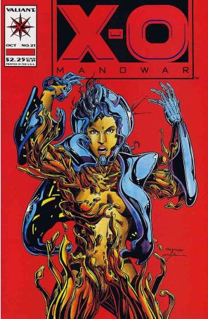 X-O Manowar 21 published by Valiant with cover art by Jim Calafiore