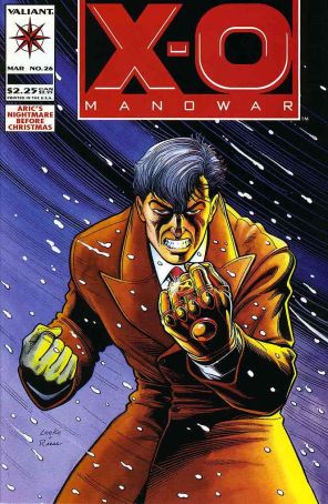 X-O Manowar 26 published by Valiant with cover art by Mike Leeke