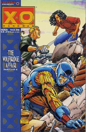 X-O Manowar 38 published by Valiant with cover art by Jeff Johnson