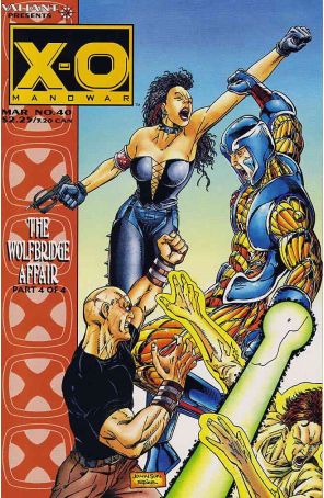 X-O Manowar 40 published by Valiant with cover art by Jeff Johnson
