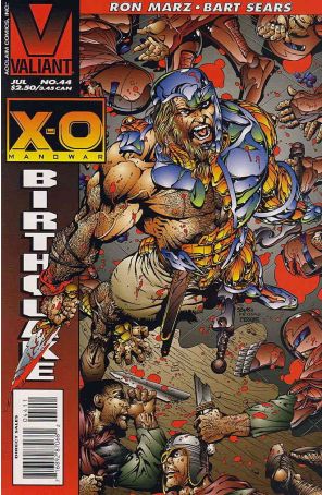 X-O Manowar 44 published by Valiant with cover art by Bart Sears