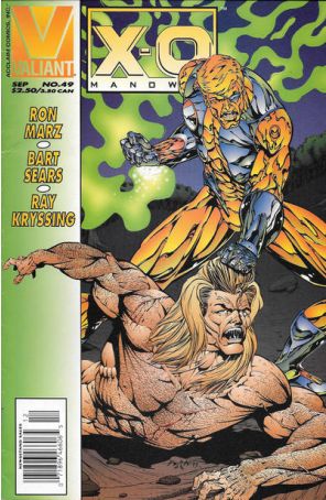 X-O Manowar 49 (Newsstand) published by Valiant with cover art by Andy Smith