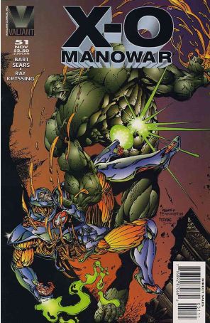 X-O Manowar 51 published by Valiant with cover art by Bart Sears