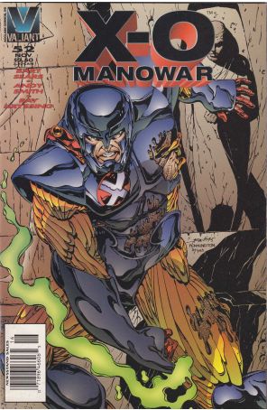 X-O Manowar 52 (Newsstand) published by Valiant with cover art by Andy Smith