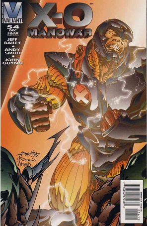 X-O Manowar 54 published by Valiant with cover art by Andy Smith
