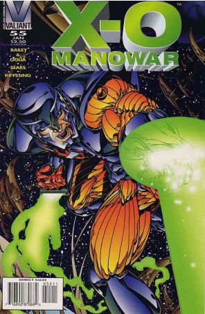 X-O Manowar 55 published by Valiant with cover art by Bart Sears