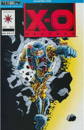 X-O Manowar 7 published by Valiant with cover art by Frank Miller