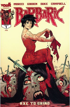 Barbaric: Axe to Grind 1A published by Vault with cover art by Corin Howell