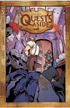 Quests Aside 5 published by Vault with cover art by Elena Gogou