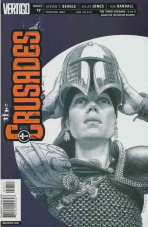 The Crusades 17 published by DC/Vertigo with cover art by Aron Wiesenfeld