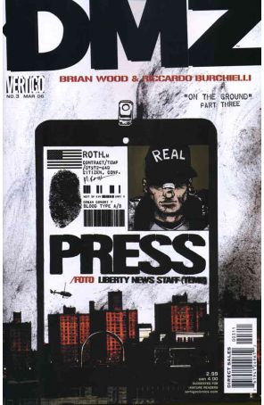 DMZ 3 published by DC/Vertigo with cover art by Brian Wood