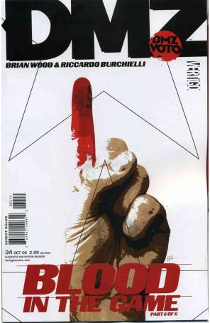 DMZ 34 published by DC/Vertigo with cover art by Brian Wood