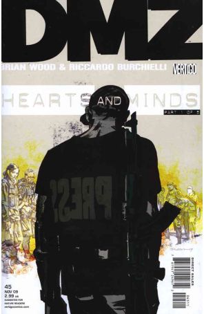 DMZ 45 published by DC/Vertigo with cover art by John Paul Leon