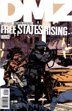 DMZ 64 published by DC/Vertigo with cover art by Brian Wood