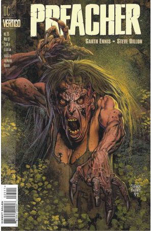 Preacher 25 published by DC/Vertigo with cover art by Glenn Fabry