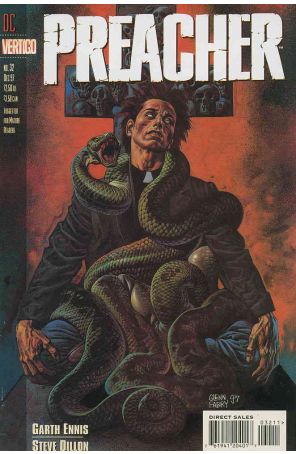 Preacher 32 published by DC/Vertigo with cover art by Glenn Fabry
