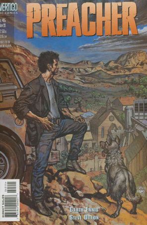 Preacher 45 published by DC/Vertigo with cover art by Glenn Fabry