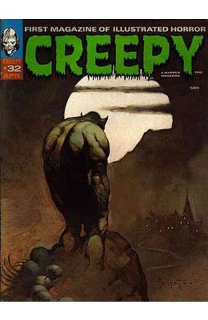 Creepy (Magazine) 32 published by Warren with cover art by Frank Frazetta